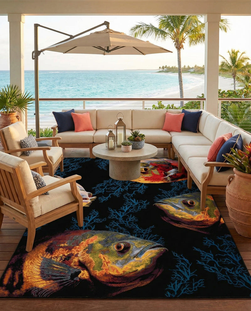 Seaside Haven Rugs Collection Area Rug -  Harbor Rectangle Multi  lifestyle 7