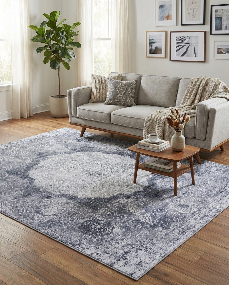 Laguna Sands Collection Area Rug - Catalina Rectangle Gray Ivory  lifestyle 16