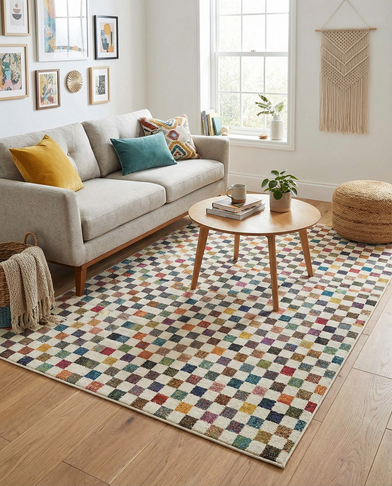 Chromatic Oasis Collection Area Rug -  Flora Rectangle Multi  lifestyle 8