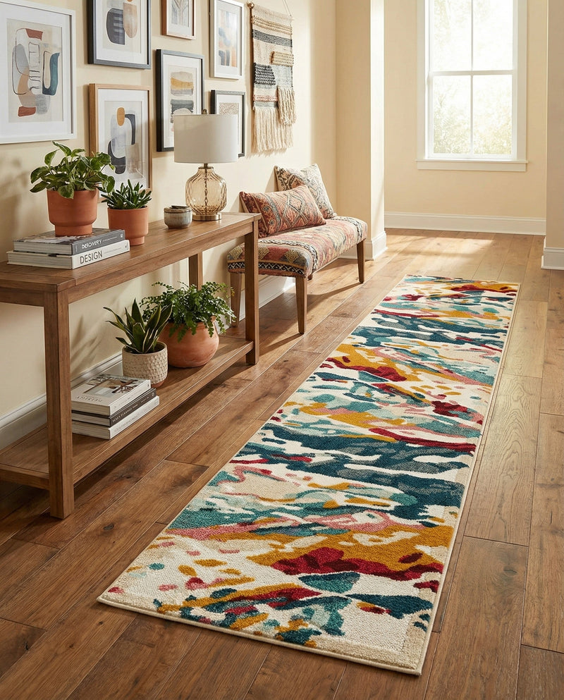 Outdoor Marrakesh Collection Area Rug -  Meknes Runner Multi  lifestyle 72