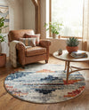 Santa Fe Trails Collection Area Rug -  Arroyo Round Multi  lifestyle 76
