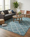 Savannah Pergola Collection Area Rug - Arbor (Teal) Rectangle Teal  lifestyle 16