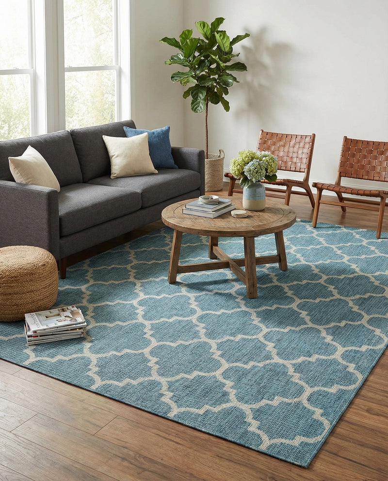 Savannah Pergola Collection Area Rug - Arbor (Teal) Rectangle Teal  lifestyle 16