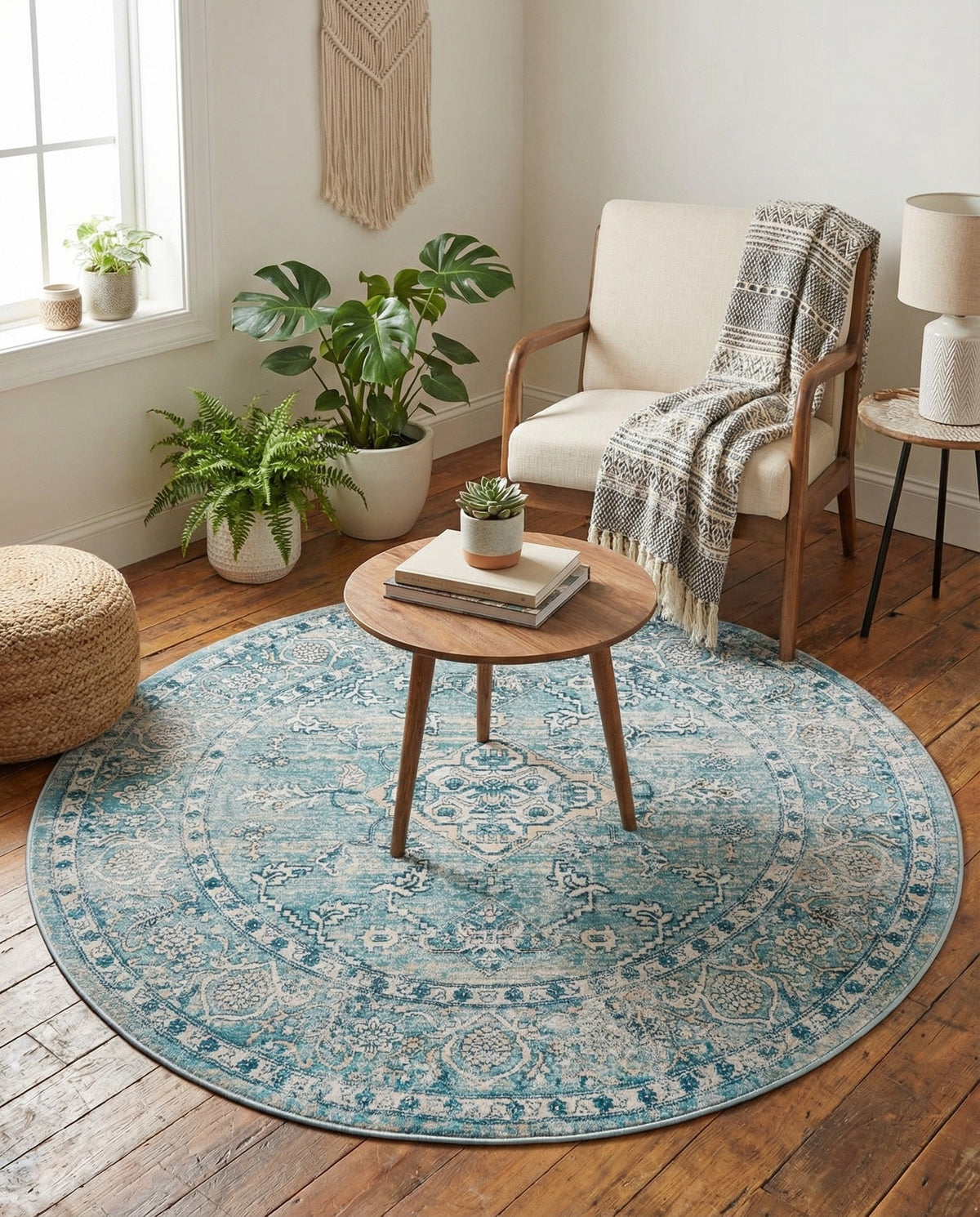 Coastal Haven Collection Area Rug -  Marina Round Blue  lifestyle 86