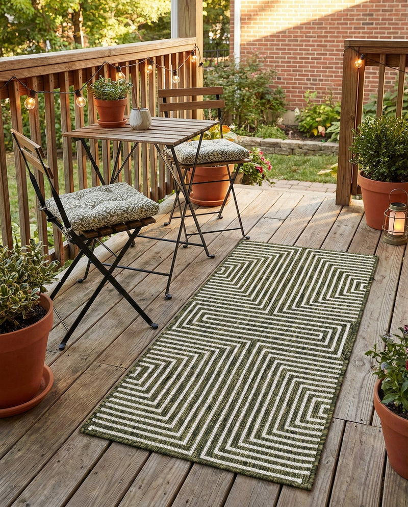 Urban Terrace Collection Area Rug -  Astoria (Green) Runner Green  lifestyle 30