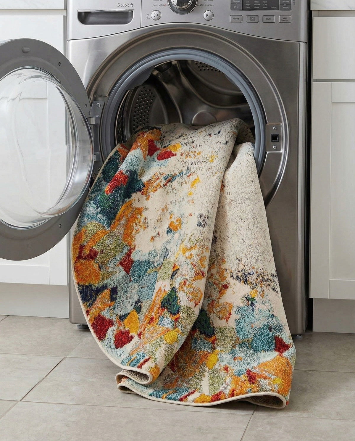 Chromatic Oasis Collection Area Rug -  Twilight Round Multi  lifestyle 63