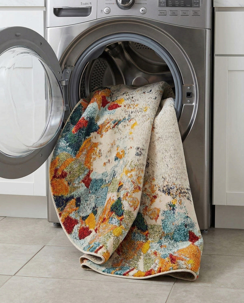 Chromatic Oasis Collection Area Rug -  Twilight Round Multi  lifestyle 63
