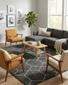 Trellis Mosaic Collection Area Rug - Arborville (Dark Gray) Rectangle Dark Gray  lifestyle 15