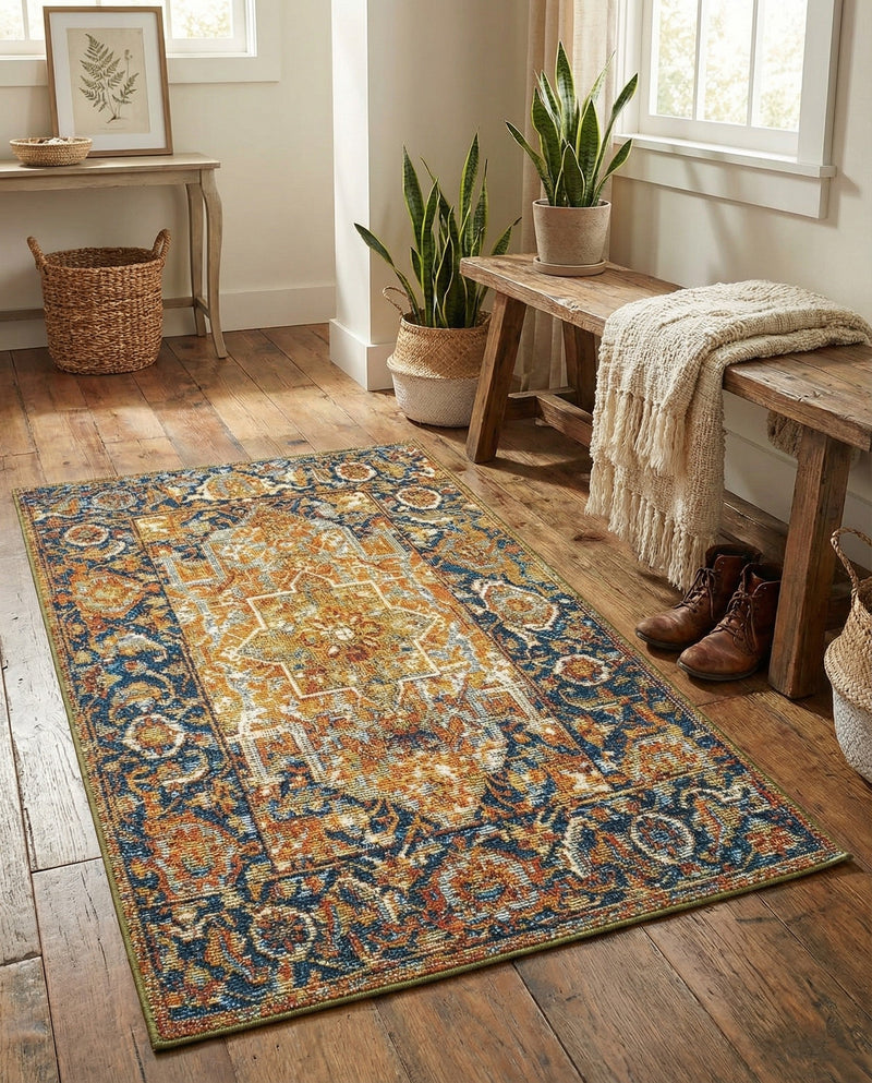 Patio Heritage Collection Area Rug -  Haven Rectangle Rust Red  lifestyle 12
