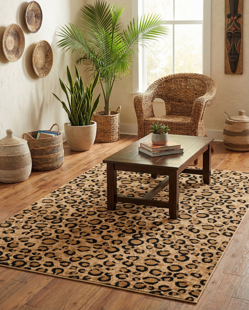 Savannah Sojourn Collection Area Rug -  Mara Rectangle Light Brown  lifestyle 10