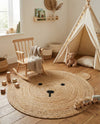 Playful Threads Jute Collection Area Rug - Tanglewood Round Natural  lifestyle 70