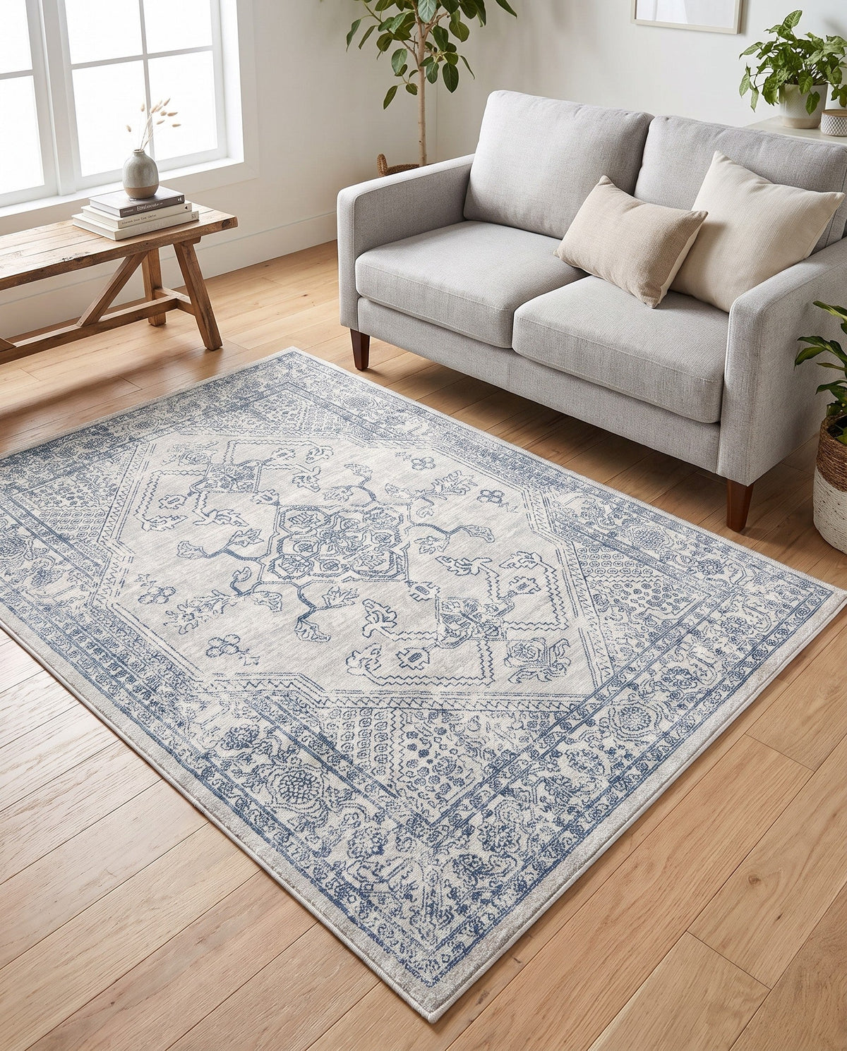 Coastal Haven Collection Area Rug -  Marina Rectangle Gray  lifestyle 60
