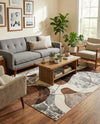 Urban Terrace Collection Area Rug -  Garden Rectangle Brown and White  lifestyle 9
