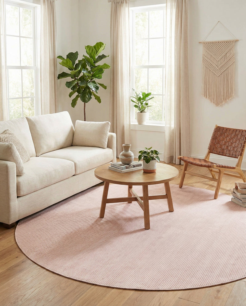 Jill Zarin Sedona Oasis Outdoor Collection Area Rug - Coconino (Pink Roses) Round Pink Roses  lifestyle 17