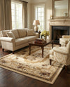 Versailles Elegance Collection Area Rug -  Louveciennes (Cream) Rectangle Cream  lifestyle 14