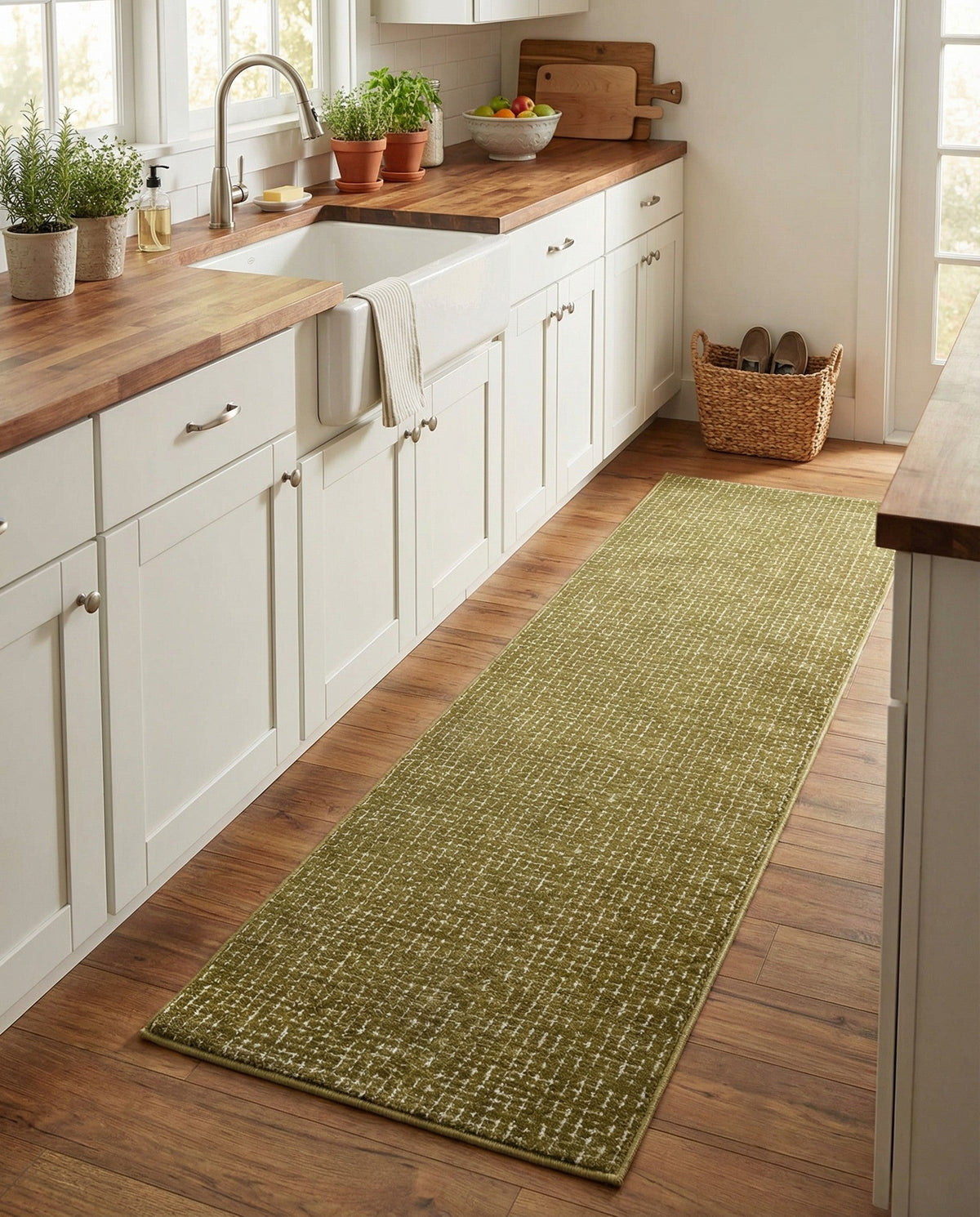 Aravalli Collection Area Rug -  Jaisalmer Runner Olive Green  lifestyle 185