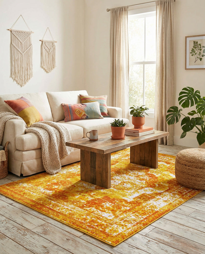 Riviera Elegance Collection Area Rug -  Menton (Orange) Rectangle Orange  lifestyle 13