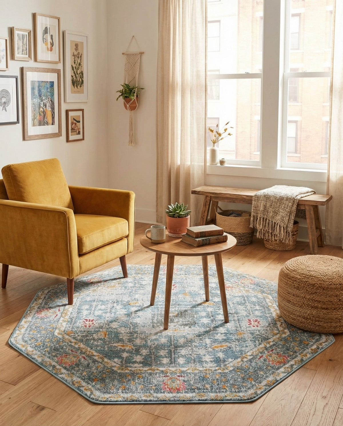 Arcadia Rugs Collection Area Rug -  Olympus Octagon Blue  lifestyle 73