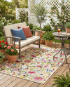 Seaside Blooms Collection Area Rug -  Meadow Rectangle Multi  lifestyle 21
