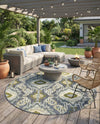 Urban Terrace Collection Area Rug -  Vista Round Blue  lifestyle 31