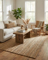 Woven Seaside Jute Collection Area Rug - Savannah (Natural) Rectangle Natural  lifestyle 17