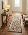 Savannah Elegance Collection Area Rug - Augusta (Brown) Runner Brown  lifestyle 65