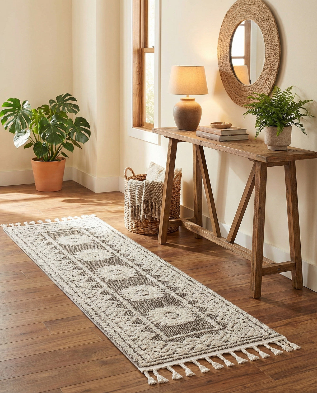Sahara Chic Collection Area Rug -  Tangier Runner Gray  lifestyle 119