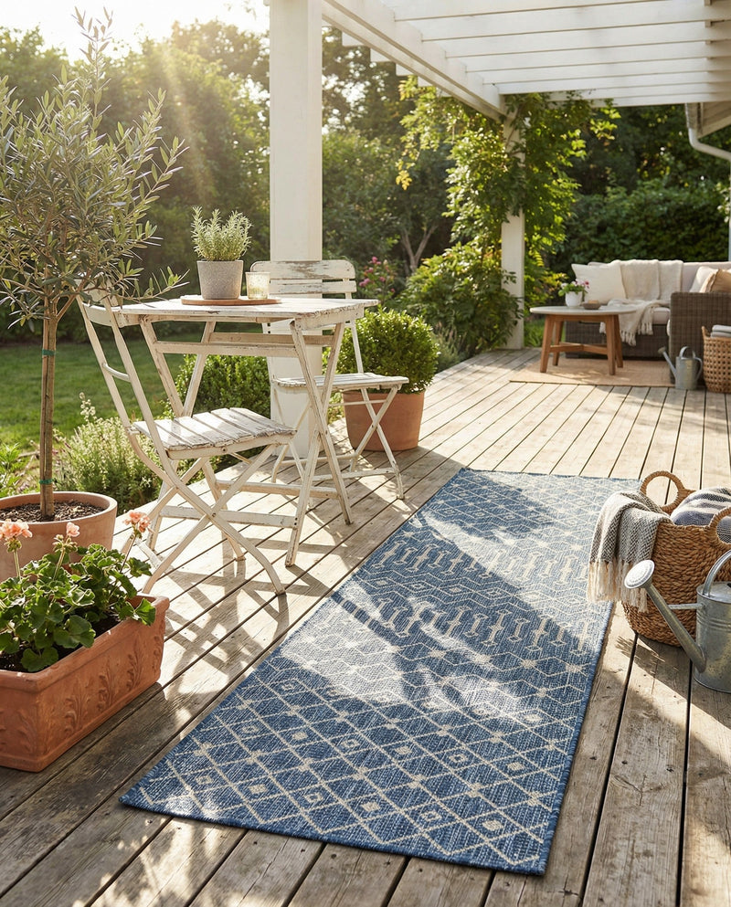 Savannah Pergola Collection Area Rug -  Pergola (Blue) Runner Blue  lifestyle 73