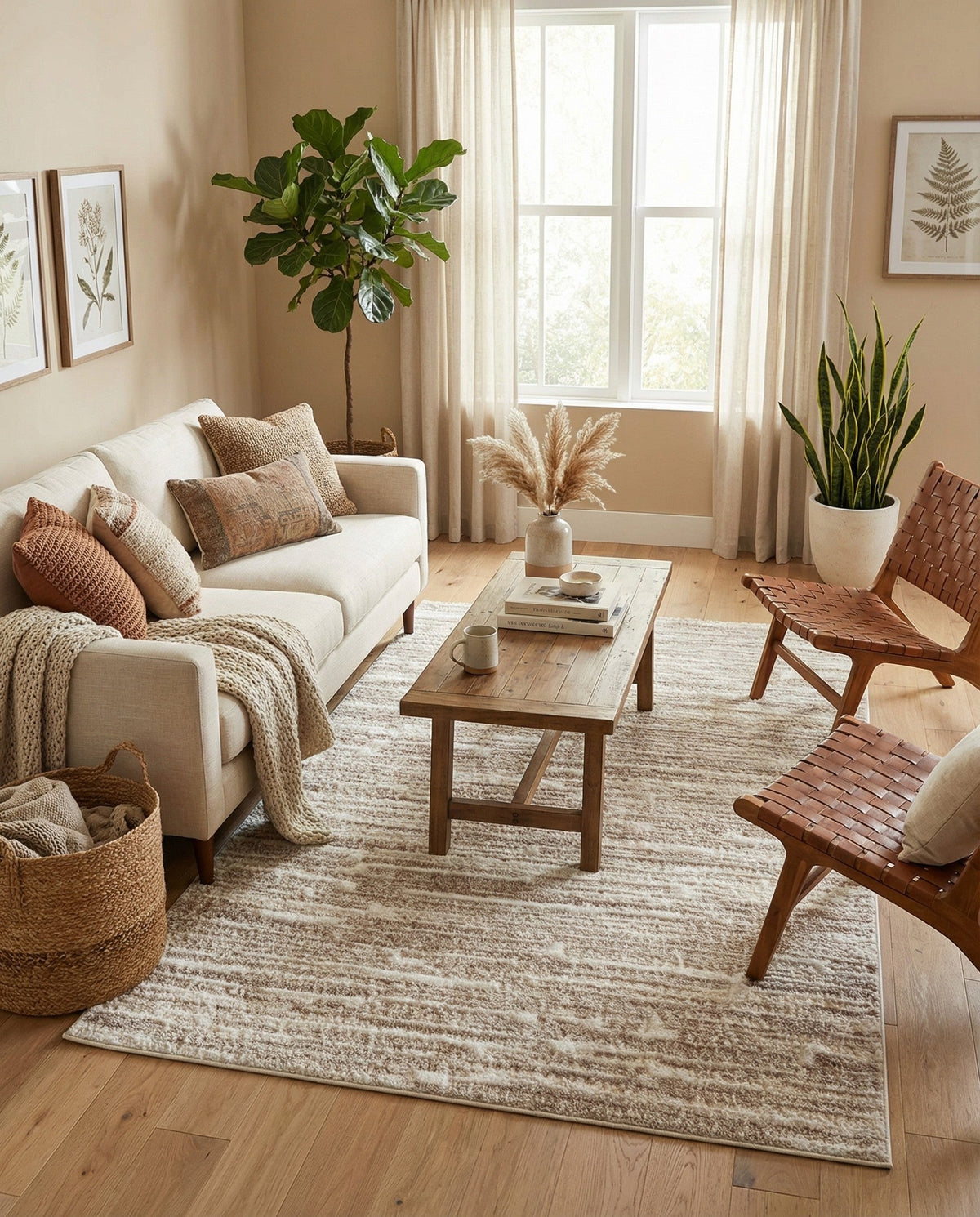 Sienna Collection Area Rug -  Rome Rectangle Ivory  lifestyle 46