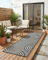 Urban Terrace Collection Area Rug -  Uptown Runner Black and White  lifestyle 27