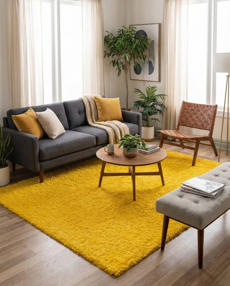 Plush Oasis Collection Area Rug - Serenity (Tuscan Sun Yellow) Rectangle Tuscan Sun Yellow  lifestyle 4