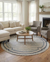 Serenity Sands Collection Area Rug -  Hushhaven Round Gray  lifestyle 68