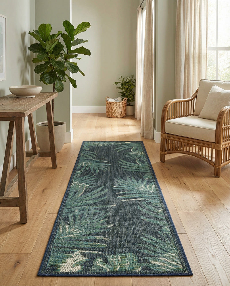 Coastal Terrace Collection Area Rug -  Anchor Runner Navy Blue  lifestyle 58