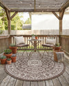 Tribal Terrace Treasures Collection Area Rug -  Incan Isle (Brown) Round Brown  lifestyle 82