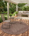 Urban Terrace Collection Area Rug -  Chelsea (Brown) Round Brown  lifestyle 20