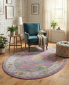Arcadia Rugs Collection Area Rug - Eden (Pink) Oval Pink  lifestyle 61