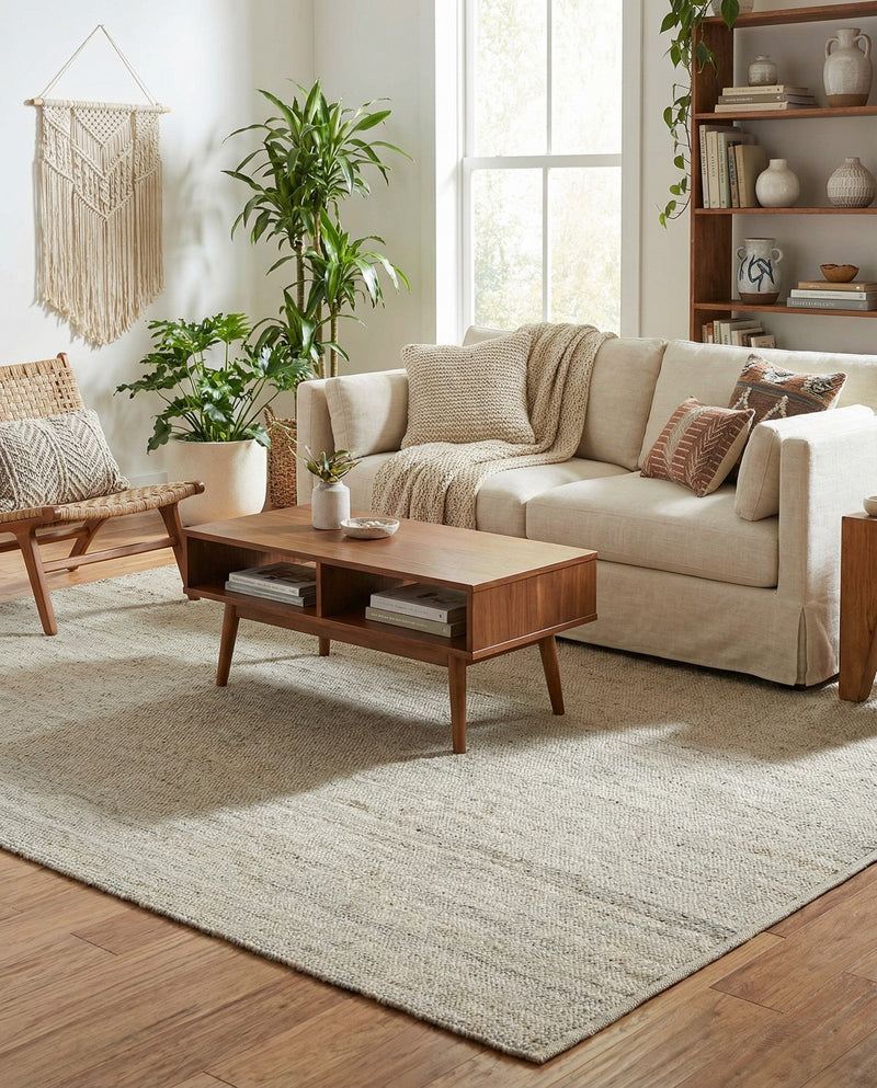 Woven Seaside Jute Collection Area Rug - Savannah (Gray) Rectangle Gray  lifestyle 14