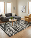 Urban Terrace Collection Area Rug -  Queens Rectangle Black and White  lifestyle 19