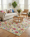 Seaside Blooms Collection Area Rug -  Meadow Rectangle Multi  lifestyle 17