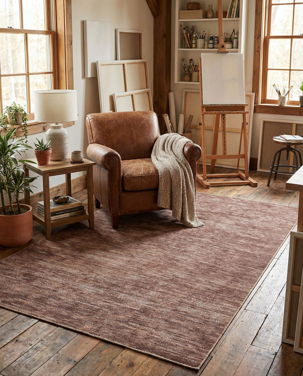 Sahara Essence Collection Area Rug - Oasis (Brown) Rectangle Brown  lifestyle 15
