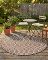 Savannah Pergola Collection Area Rug -  Pavilion (Brown) Round Brown  lifestyle 45