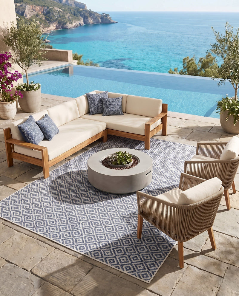 Urban Oasis Rugs Collection Area Rug -  Rooftop (Blue) Rectangle Blue  lifestyle 23