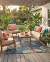 Coastal Terrace Collection Area Rug - Seabreeze Rectangle Navy Blue  lifestyle 7