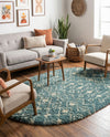 Berber Lattice Shag Collection Area Rug - Atlas (Light Blue) Oval Light Blue  lifestyle 26