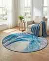 Urban Terrace Collection Area Rug - Veranda Round Blue  lifestyle 47