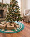 Holiday Hearth Rugs Collection Area Rug - Yuletide Round Natural and Green  lifestyle 17
