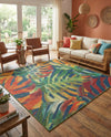 Coastal Terrace Collection Area Rug -  Pier Square Multi  lifestyle 29