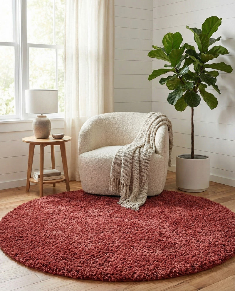 Alpine Plush Collection Area Rug -  Cortina (Poppy) Round Poppy  lifestyle 38