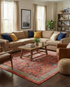 Seville Stripes Collection Area Rug -  Malaga (Brick Red) Rectangle Brick Red  lifestyle 14