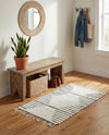 Thar Cotton Collection Area Rug - Jaisalmer (White) Rectangle White  lifestyle 16